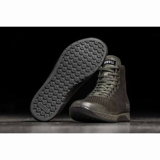 Tenis Deportivos Nobull High-top Moss Cuero Trainer Hombre Verde Oliva | MX-18951