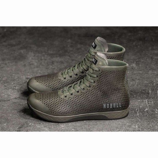 Tenis Deportivos Nobull High-top Moss Cuero Trainer Mujer Verde Oliva | MX-89046