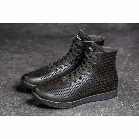 Tenis Deportivos Nobull High-top Olive Cuero Trainer Hombre Negros | MX-58900