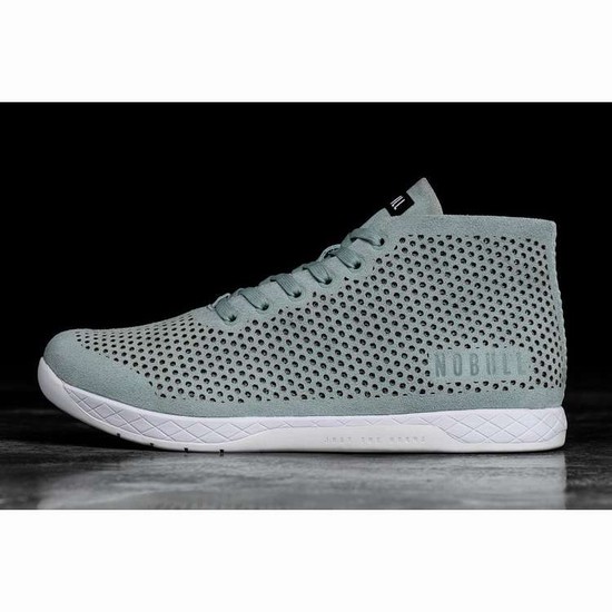 Tenis Deportivos Nobull Mineral Gamuza Mid Trainer Hombre Turquesa | MX-57213