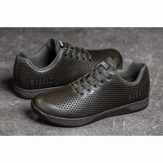 Tenis Deportivos Nobull Olive Cuero Trainer Mujer Negros | MX-77851