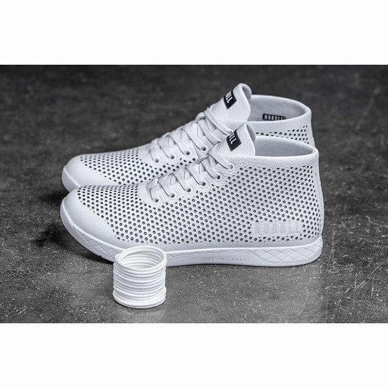 Tenis Deportivos Nobull White Cuero Mid Trainer Hombre Blancos | MX-90763