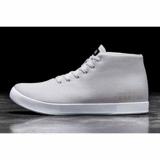 Tenis Deportivos Nobull White Lona Mid Trainer Hombre Blancos | MX-80293