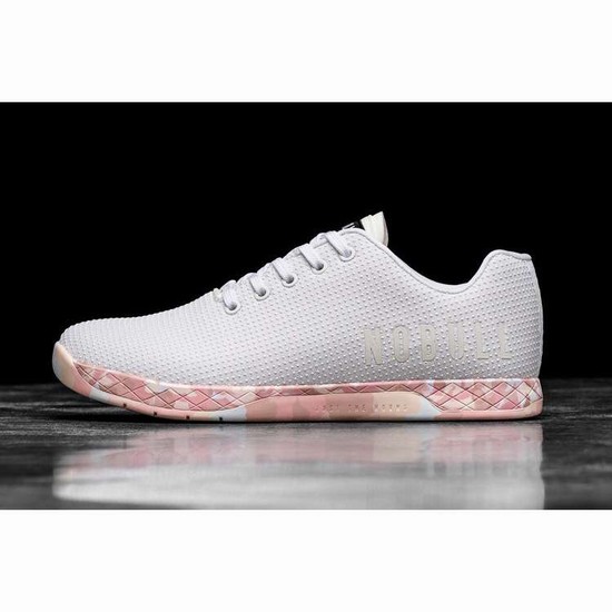 Tenis Deportivos Nobull White Wild Rose Trainer Hombre Blancos Rosas | MX-80307