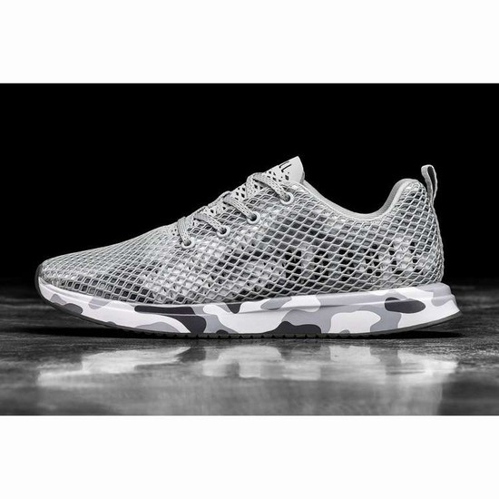Tenis Para Correr Nobull Arctic Camo Mesh Runner Mujer Blancos Grises | MX-13804