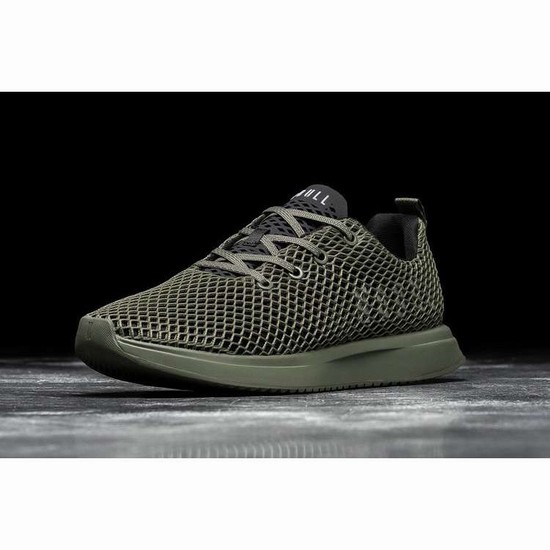 Tenis Para Correr Nobull Army Black Mesh Runner Hombre Verdes | MX-96058