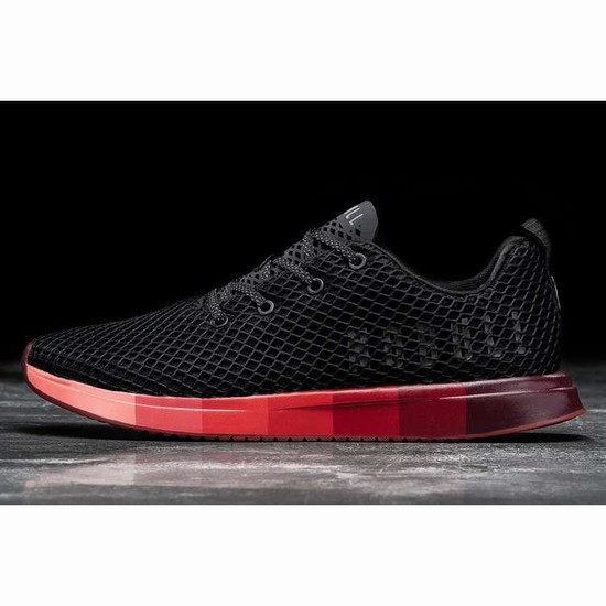 Tenis Para Correr Nobull Black Gradient Mesh Runner Mujer Negros Rojos | MX-49701