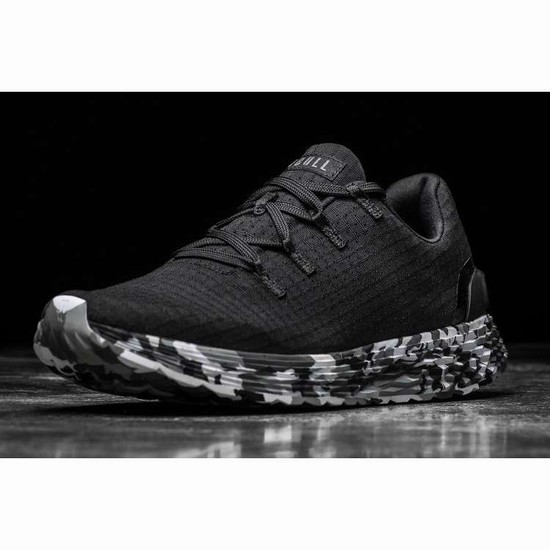 Tenis Para Correr Nobull Black Wild Granite Ripstop Runner Mujer Negros Blancos | MX-25413