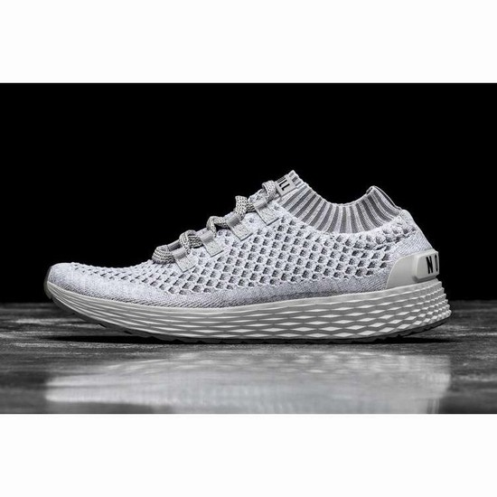 Tenis Para Correr Nobull Cool Grey Knit Runner Mujer Blancos | MX-13449
