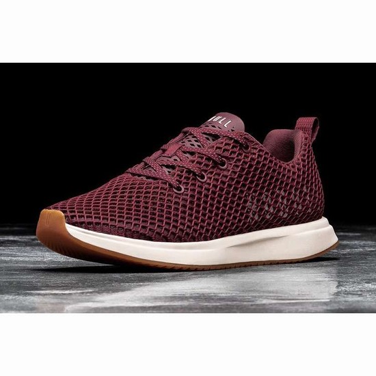 Tenis Para Correr Nobull Crimson Ivory Mesh Runner Mujer Vino | MX-18566