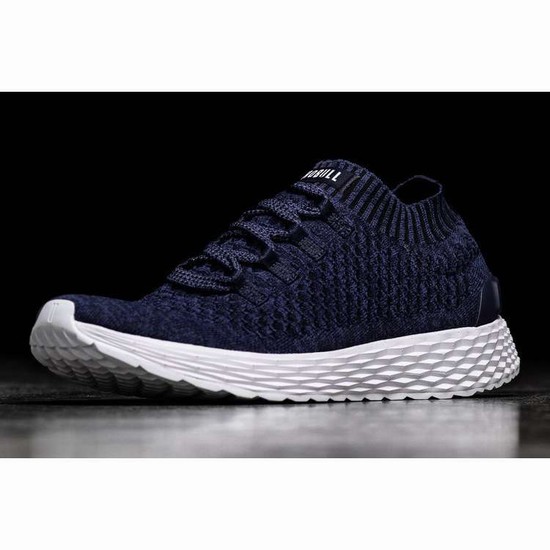 Tenis Para Correr Nobull Midnight Knit Runner Hombre Azul Marino Blancos | MX-75863
