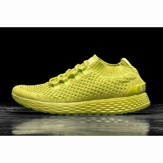 Tenis Para Correr Nobull Neon Lime Reflective Knit Runner Hombre Verdes | MX-72819