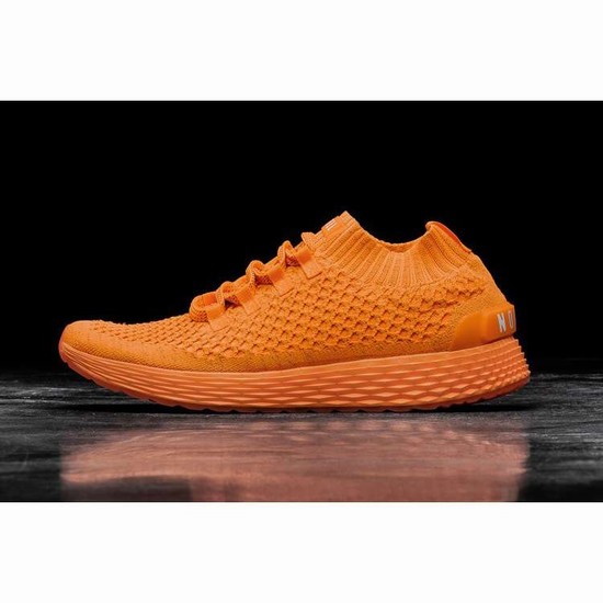 Tenis Para Correr Nobull Neon Orange Reflective Knit Runner Mujer Naranjas | MX-54719