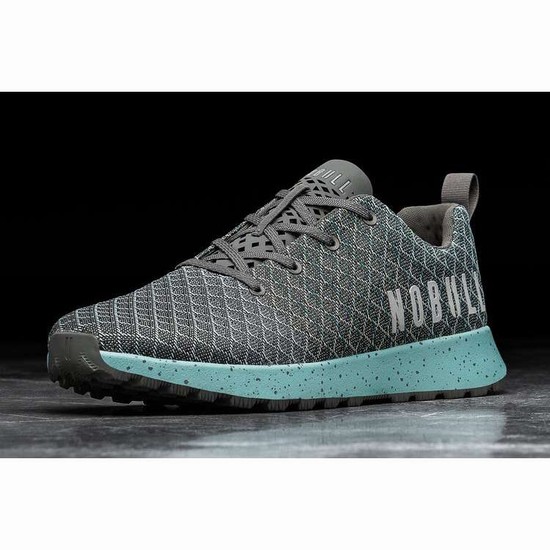 Tenis Para Correr Nobull Oil Blue Matryx® Trail Runner Mujer Grises Turquesa | MX-47164