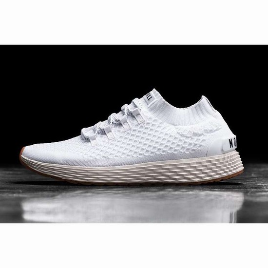 Tenis Para Correr Nobull White Ivory Knit Runner Hombre Blancos | MX-96489