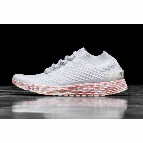 Tenis Para Correr Nobull White Wild Rose Knit Runner Hombre Blancos Coral | MX-57469
