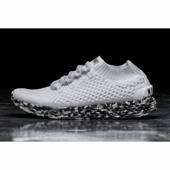 Tenis Para Correr Nobull Wild Granite Knit Runner Mujer Blancos Negros | MX-93463