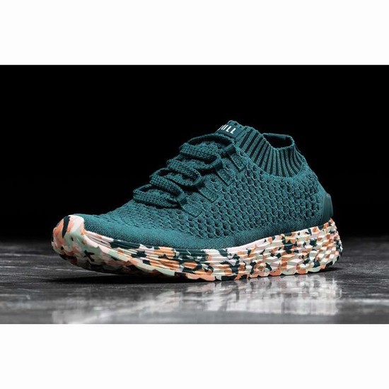Tenis Para Correr Nobull Wild Jewel Knit Runner Mujer Verdes Naranjas | MX-39943